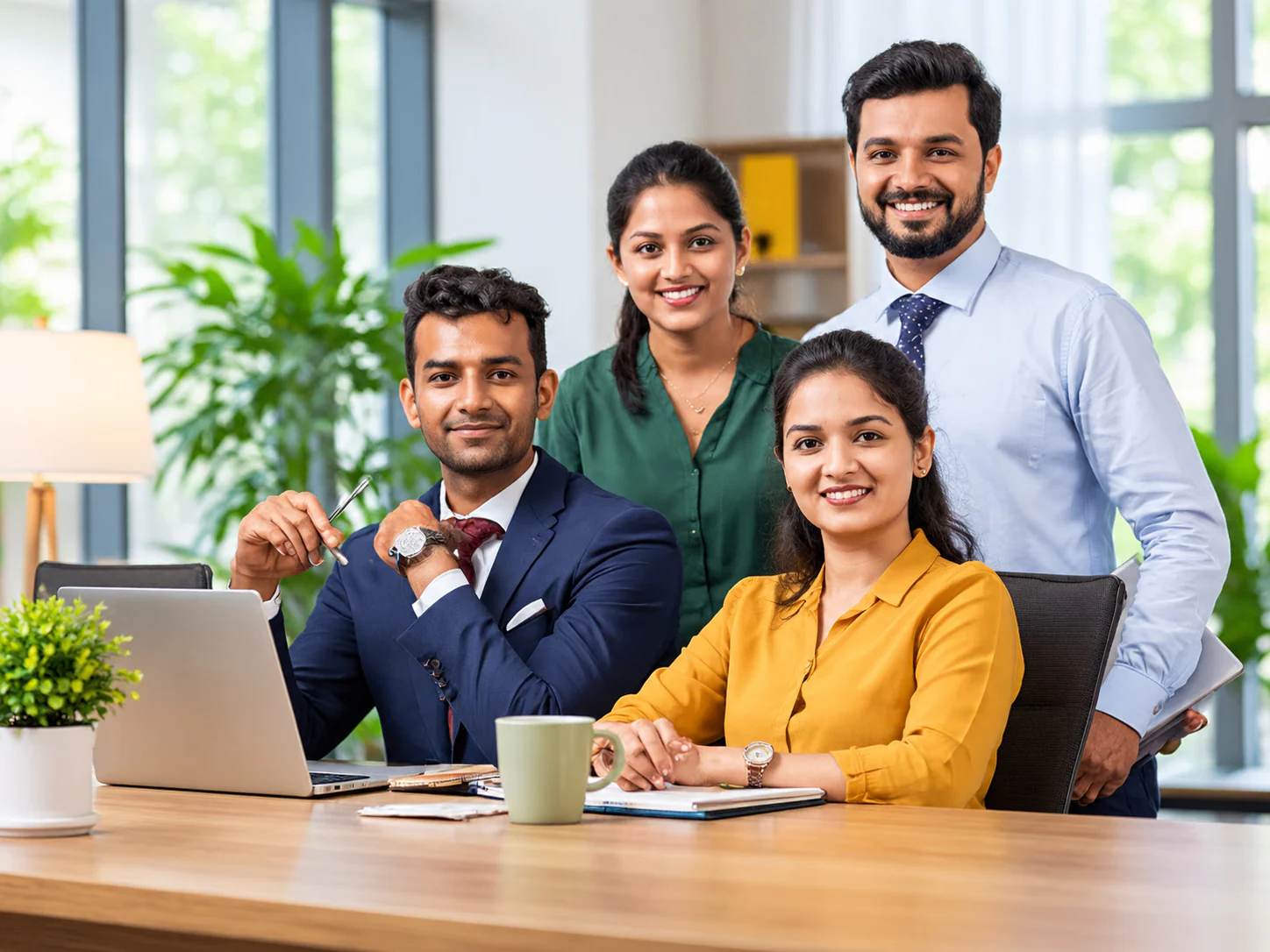 Accounting firm in Abu Dhabi: accounting team working together at an office desk