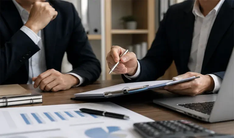 AML compliance in the UAE: compliance officers reviewing documents and reports