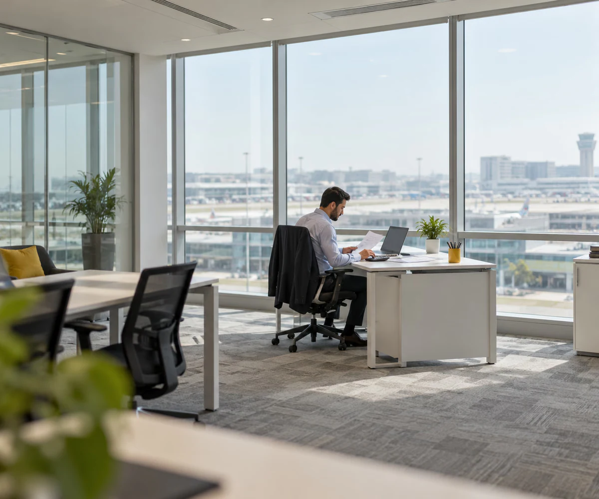 Auditor reviewing financial statements for a company in Dubai Airport Freezone (DAFZA)
