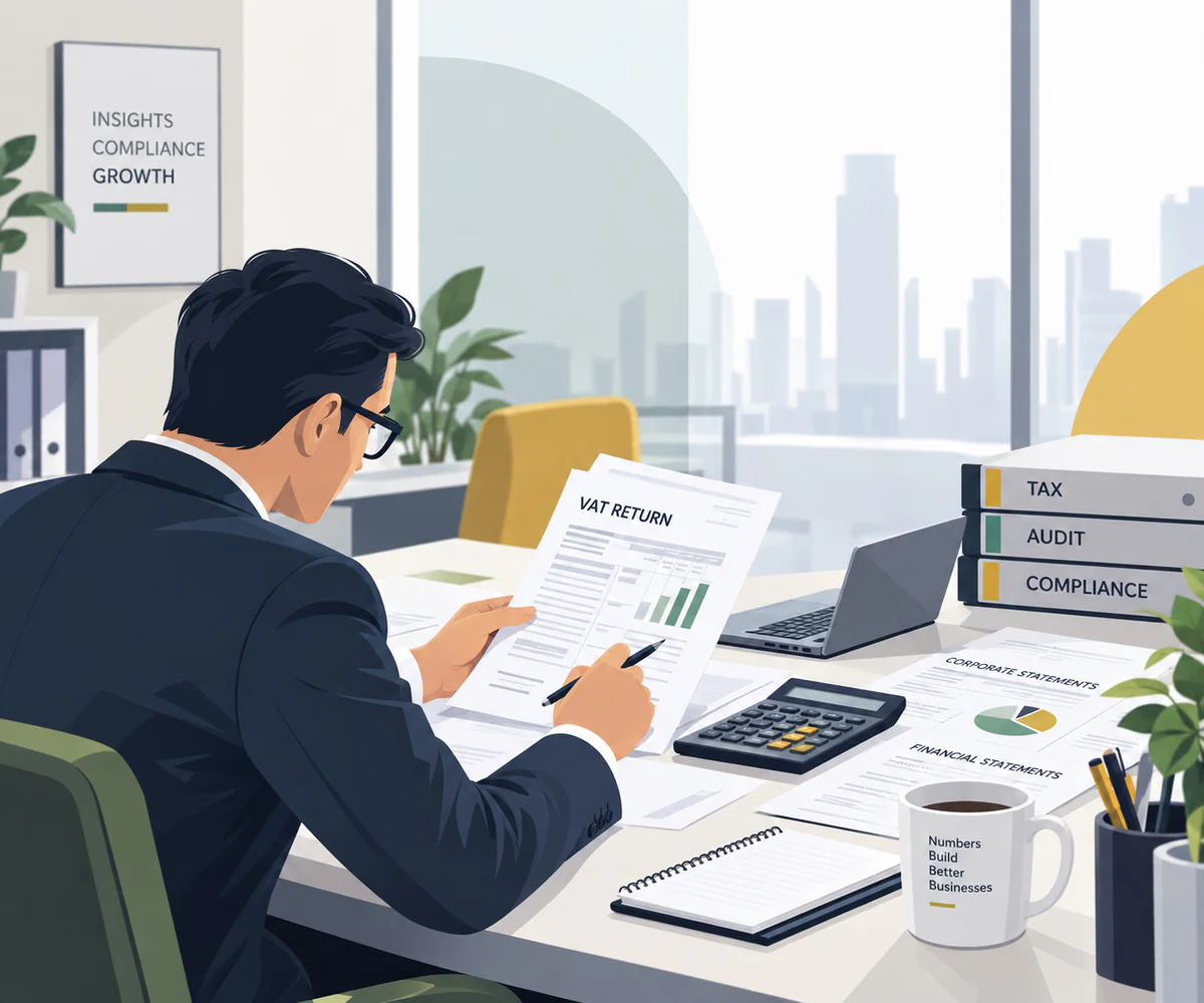 Tax audit services in the UAE: tax auditor reviewing VAT and corporate tax records
