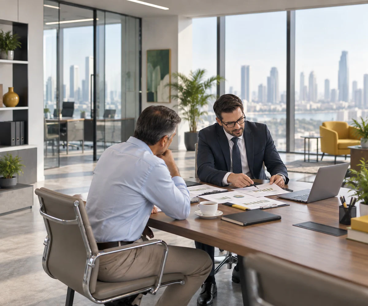 Adviser discussing a Tax Residency Certificate application with a client